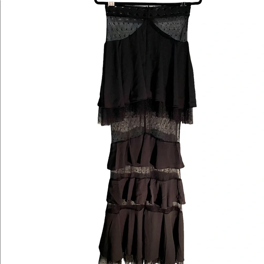 White Fox Boutique Black Tiered Maxi Skirt